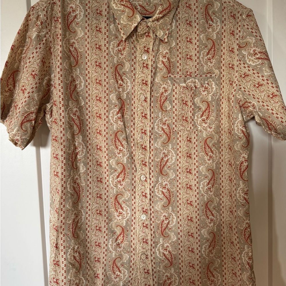 Ralph Lauren Double RL Beige and Red Paisley Shirt